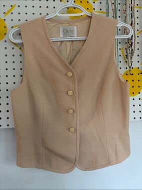 Beige Button Front Vest